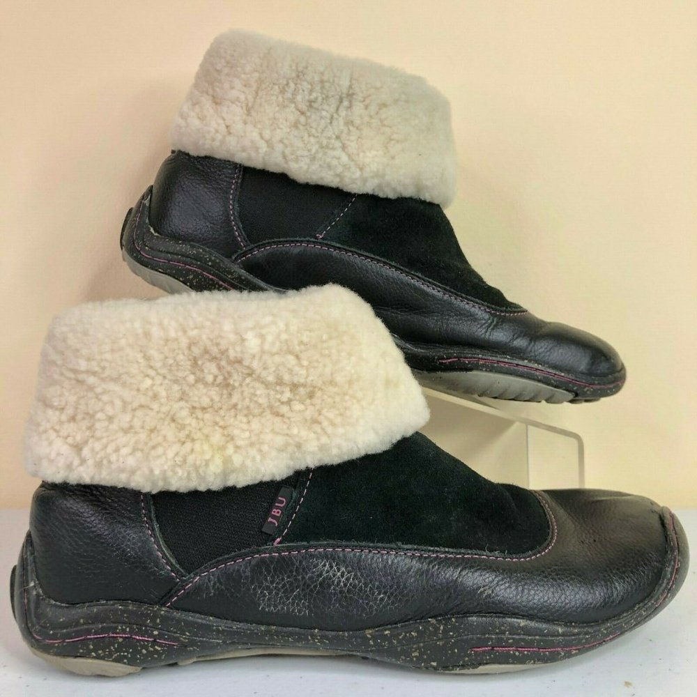 Jambu Birmingham Black Leather Real Fur Ankle Boot